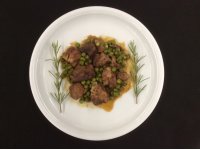 estofat de vedella amb pesols