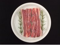 xurrasco (tallat prim) de vedella morucha 6 unitats per safata 0.400-0.450 kg.