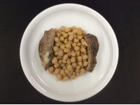 costella de porc duroc amb cigrons